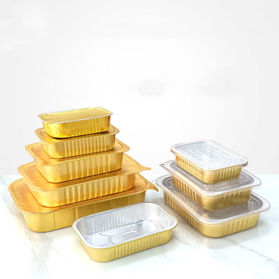 Recipiente de alumínio engrossado retangular descartável de Tray Barbecue Aluminum Foil Food do almoço