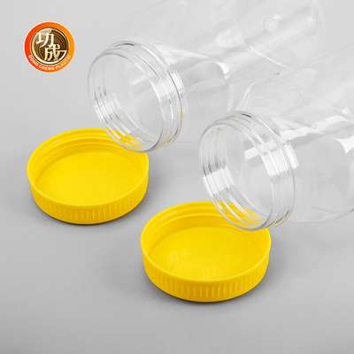 Frasco de cookie plástico vazio do ANIMAL DE ESTIMAÇÃO do produto comestível da garrafa do doce da boca larga