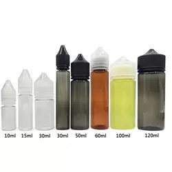 garrafa líquida plástica vazia do conta-gotas V3 do preto do animal de estimação da garrafa 120ml de 60ml 15ml 30ml 10ml E