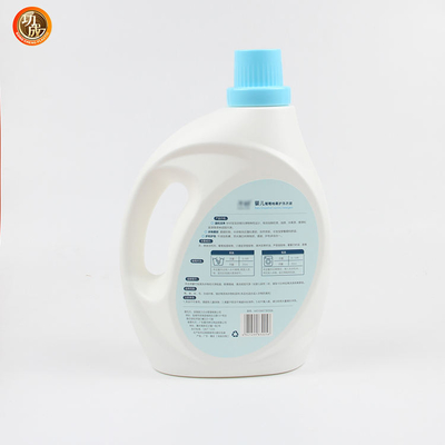 Garrafas plásticas detergentes líquidas da lavanderia do HDPE com galão de medição 3000ml do tampão 1