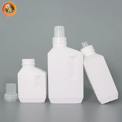 Garrafa vazia do detergente para a roupa do HDPE 1l 2l do quadrado com tampão de parafuso