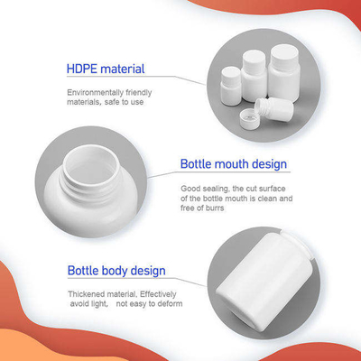 Garrafas de comprimido plásticas da medicina do HDPE para o suplemento à vitamina