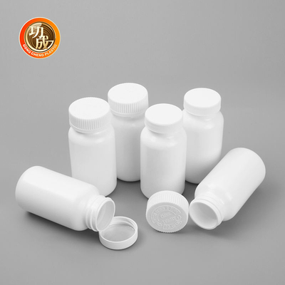 Recipientes brancos redondos do comprimido da prescrição da garrafa 100ml 150ml 200ml da cápsula do HDPE
