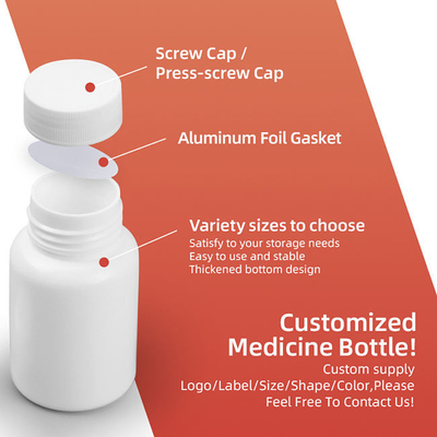 Garrafas de comprimido da medicina do PE com a garrafa da cápsula do HDPE do tampão de parafuso 120ml 150ml