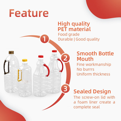 garrafa de óleo comestível plástica do ANIMAL DE ESTIMAÇÃO de 1280ml 1600ml 1800ml para o vinagre com tampa