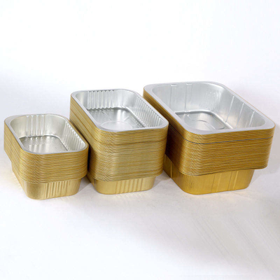 O ASSADO de Tin Foil Round personaliza caixas de embalagem Bento Box With Lid de alumínio afastado