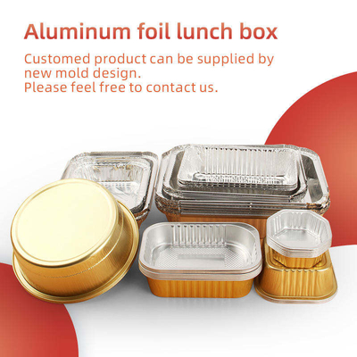 Tampa descartável de Tray Lunch Box With Plastic da folha de alumínio de produto comestível de fast food