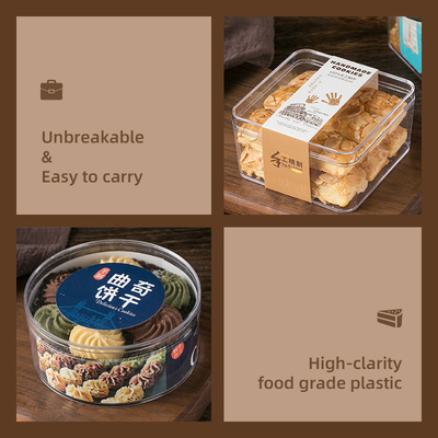 O bolo da sobremesa personaliza caixas transparentes do empacotamento de alimento do quadrado do ANIMAL DE ESTIMAÇÃO das caixas de embalagem