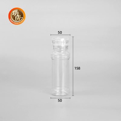 Condimento plástico transparente feito sob encomenda Shaker Jars 250ml 500ml das garrafas da especiaria