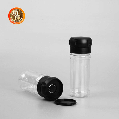 A cozinha de tempero plástica da garrafa do ANIMAL DE ESTIMAÇÃO transparente usa frascos da especiaria 100ml