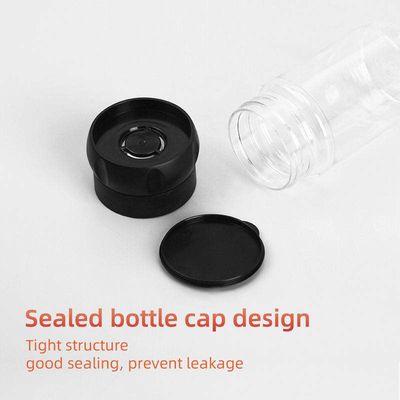 A cozinha de tempero plástica da garrafa do ANIMAL DE ESTIMAÇÃO transparente usa frascos da especiaria 100ml