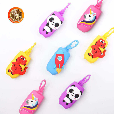Garrafa do Sanitizer de Mini Cute Travel Portable Plastic com o suporte do silicone dos desenhos animados