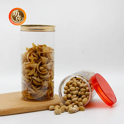 Jarros de boca larga de plástico de PET para alimentos personalizados com tampa 410ml