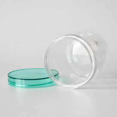 Jarros de plástico para animais de estimação de fundo redondo de 1L com tampa transparente