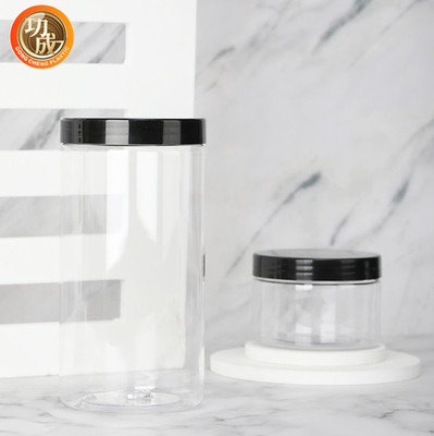 Resistência Química Jar de plástico de boca larga transparente com tampa embalagem de açúcar