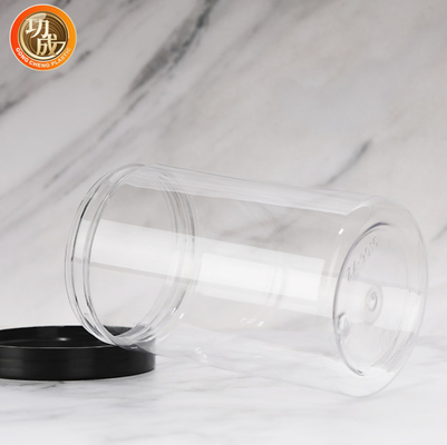 Resistência Química Jar de plástico de boca larga transparente com tampa embalagem de açúcar
