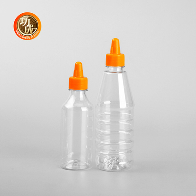 Condimento garrafa de molho de plástico para tratamento de superfície de estampação a quente