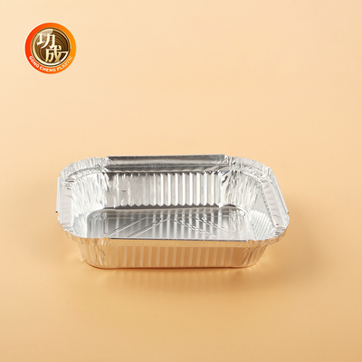 Caixas de embalagem de alimentos personalizadas em papel de alumínio de prata / ouro Rectangular / redondo Impressão ecológica